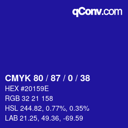 Color code: CMYK 80 / 87 / 0 / 38 | qconv.com