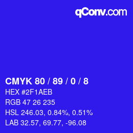 Color code: CMYK 80 / 89 / 0 / 8 | qconv.com
