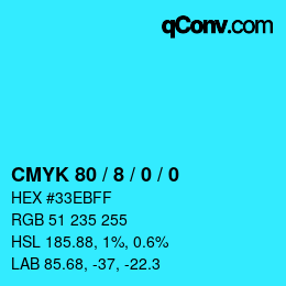 Color code: CMYK 80 / 8 / 0 / 0 | qconv.com