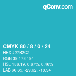 颜色代码: CMYK 80 / 8 / 0 / 24 | qconv.com