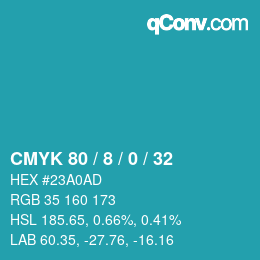 Color code: CMYK 80 / 8 / 0 / 32 | qconv.com