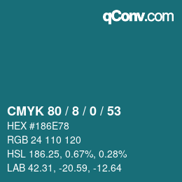 Color code: CMYK 80 / 8 / 0 / 53 | qconv.com