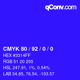 Color code: CMYK 80 / 92 / 0 / 0 | qconv.com