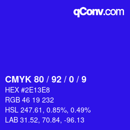 Color code: CMYK 80 / 92 / 0 / 9 | qconv.com