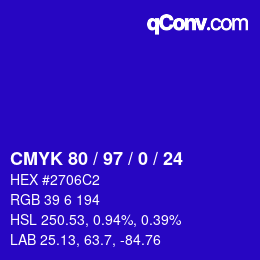 Color code: CMYK 80 / 97 / 0 / 24 | qconv.com