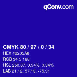 Color code: CMYK 80 / 97 / 0 / 34 | qconv.com