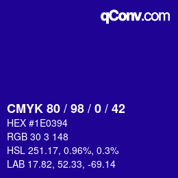 Color code: CMYK 80 / 98 / 0 / 42 | qconv.com