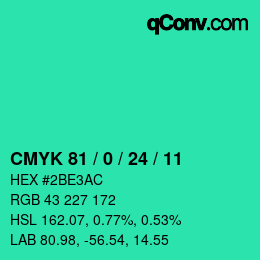 Color code: CMYK 81 / 0 / 24 / 11 | qconv.com