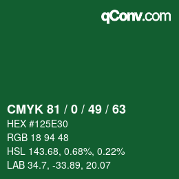 Color code: CMYK 81 / 0 / 49 / 63 | qconv.com