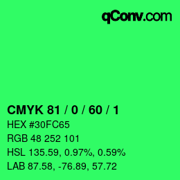 Color code: CMYK 81 / 0 / 60 / 1 | qconv.com
