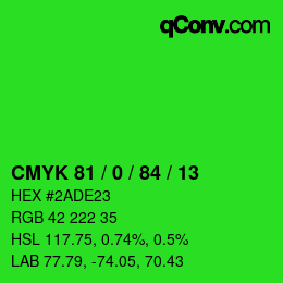 Color code: CMYK 81 / 0 / 84 / 13 | qconv.com