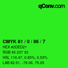 Color code: CMYK 81 / 0 / 86 / 7 | qconv.com