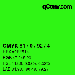 颜色代码: CMYK 81 / 0 / 92 / 4 | qconv.com