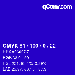 Color code: CMYK 81 / 100 / 0 / 22 | qconv.com