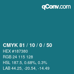 Color code: CMYK 81 / 10 / 0 / 50 | qconv.com