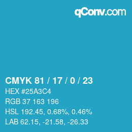Código de color: CMYK 81 / 17 / 0 / 23 | qconv.com