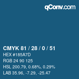 Color code: CMYK 81 / 28 / 0 / 51 | qconv.com