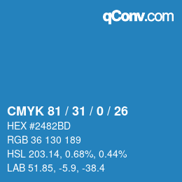 Código de color: CMYK 81 / 31 / 0 / 26 | qconv.com