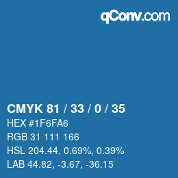 Color code: CMYK 81 / 33 / 0 / 35 | qconv.com