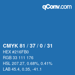 カラーコード: CMYK 81 / 37 / 0 / 31 | qconv.com