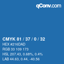 Color code: CMYK 81 / 37 / 0 / 32 | qconv.com