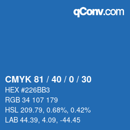 Color code: CMYK 81 / 40 / 0 / 30 | qconv.com