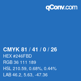 Farbcode: CMYK 81 / 41 / 0 / 26 | qconv.com