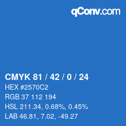 Color code: CMYK 81 / 42 / 0 / 24 | qconv.com