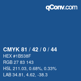 カラーコード: CMYK 81 / 42 / 0 / 44 | qconv.com