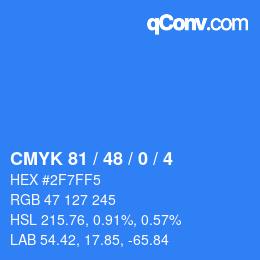 Color code: CMYK 81 / 48 / 0 / 4 | qconv.com