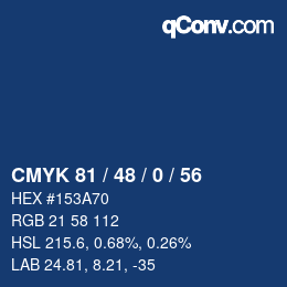 Color code: CMYK 81 / 48 / 0 / 56 | qconv.com