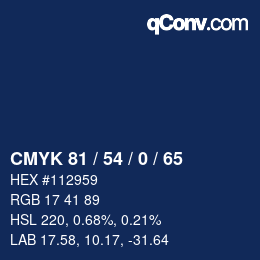 Farbcode: CMYK 81 / 54 / 0 / 65 | qconv.com