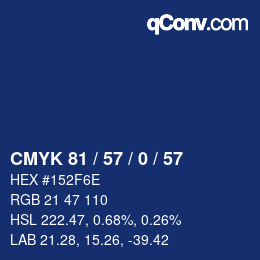 カラーコード: CMYK 81 / 57 / 0 / 57 | qconv.com