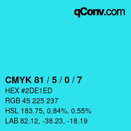 Color code: CMYK 81 / 5 / 0 / 7 | qconv.com
