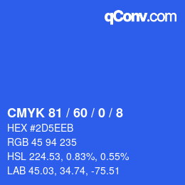 Color code: CMYK 81 / 60 / 0 / 8 | qconv.com