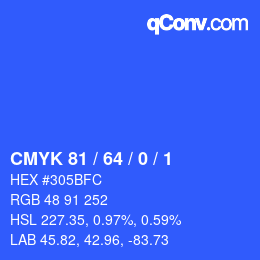 Color code: CMYK 81 / 64 / 0 / 1 | qconv.com