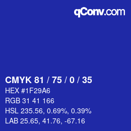 Color code: CMYK 81 / 75 / 0 / 35 | qconv.com