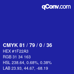颜色代码: CMYK 81 / 79 / 0 / 36 | qconv.com