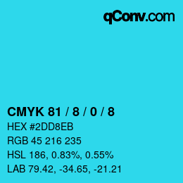 Color code: CMYK 81 / 8 / 0 / 8 | qconv.com