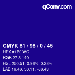 Color code: CMYK 81 / 98 / 0 / 45 | qconv.com