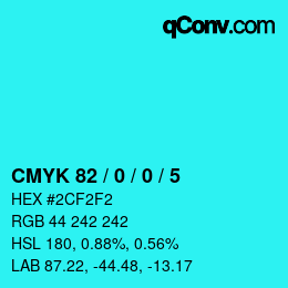 Farbcode: CMYK 82 / 0 / 0 / 5 | qconv.com