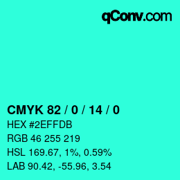 颜色代码: CMYK 82 / 0 / 14 / 0 | qconv.com
