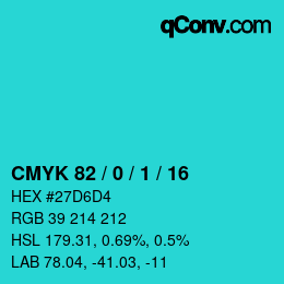 Color code: CMYK 82 / 0 / 1 / 16 | qconv.com