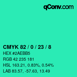 颜色代码: CMYK 82 / 0 / 23 / 8 | qconv.com