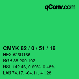 Color code: CMYK 82 / 0 / 51 / 18 | qconv.com