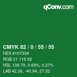 Color code: CMYK 82 / 0 / 55 / 55 | qconv.com