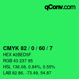 Código de color: CMYK 82 / 0 / 60 / 7 | qconv.com