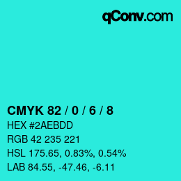 Color code: CMYK 82 / 0 / 6 / 8 | qconv.com