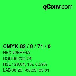 Color code: CMYK 82 / 0 / 71 / 0 | qconv.com