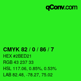 Color code: CMYK 82 / 0 / 86 / 7 | qconv.com